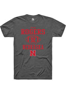 Dylan Rogers Dark Grey Nebraska Cornhuskers NIL Sport Icon Short Sleeve T Shirt