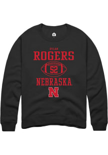 Dylan Rogers Rally Mens Black Nebraska Cornhuskers NIL Sport Icon Crew Sweatshirt