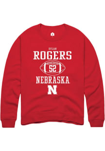 Dylan Rogers Rally Mens Red Nebraska Cornhuskers NIL Sport Icon Crew Sweatshirt