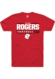 Dylan Rogers Red Nebraska Cornhuskers NIL Stacked Box Short Sleeve T Shirt
