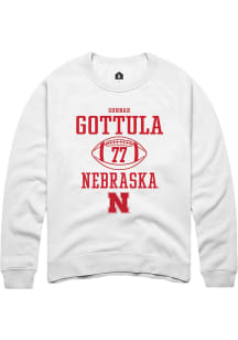 Gunnar Gottula Rally Mens White Nebraska Cornhuskers NIL Sport Icon Crew Sweatshirt
