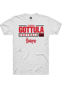 Gunnar Gottula White Nebraska Cornhuskers NIL Stacked Box Short Sleeve T Shirt