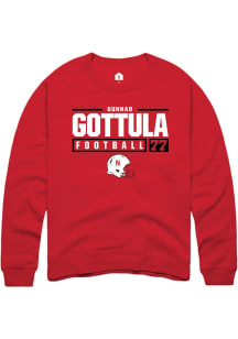 Gunnar Gottula Rally Mens Red Nebraska Cornhuskers NIL Stacked Box Crew Sweatshirt