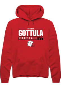 Gunnar Gottula Rally Mens Red Nebraska Cornhuskers NIL Stacked Box Hooded Sweatshirt