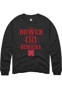 Jacob Bower Rally Mens Black Nebraska Cornhuskers NIL Sport Icon Crew Sweatshirt