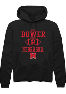 Jacob Bower Rally Mens Black Nebraska Cornhuskers NIL Sport Icon Hooded Sweatshirt