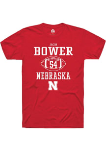 Jacob Bower Red Nebraska Cornhuskers NIL Sport Icon Short Sleeve T Shirt