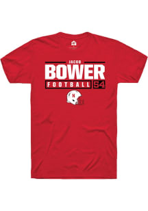 Jacob Bower Red Nebraska Cornhuskers NIL Stacked Box Short Sleeve T Shirt