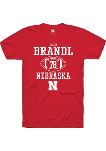 Jacob Brandl Red Nebraska Cornhuskers NIL Sport Icon Short Sleeve T Shirt