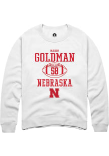 Mason Goldman Rally Mens White Nebraska Cornhuskers NIL Sport Icon Crew Sweatshirt