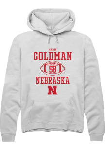 Mason Goldman Rally Mens White Nebraska Cornhuskers NIL Sport Icon Hooded Sweatshirt