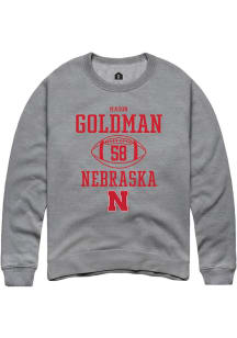 Mason Goldman Rally Mens Graphite Nebraska Cornhuskers NIL Sport Icon Crew Sweatshirt