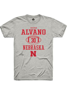 Tristan Alvano Ash Nebraska Cornhuskers NIL Sport Icon Short Sleeve T Shirt