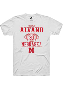 Tristan Alvano White Nebraska Cornhuskers NIL Sport Icon Short Sleeve T Shirt