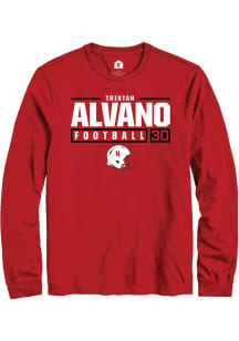 Tristan Alvano Rally Mens Red Nebraska Cornhuskers NIL Stacked Box Tee
