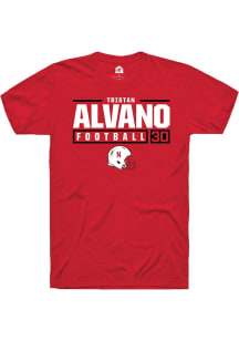 Tristan Alvano Red Nebraska Cornhuskers NIL Stacked Box Short Sleeve T Shirt