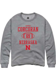 Turner Corcoran Rally Mens Graphite Nebraska Cornhuskers NIL Sport Icon Crew Sweatshirt