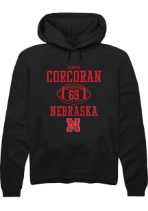 Turner Corcoran Rally Mens Black Nebraska Cornhuskers NIL Sport Icon Hooded Sweatshirt