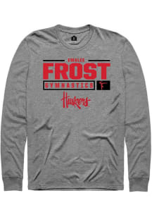Emalee Frost Rally Mens Graphite Nebraska Cornhuskers NIL Stacked Box Tee