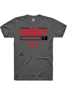 Emalee Frost Dark Grey Nebraska Cornhuskers NIL Stacked Box Short Sleeve T Shirt