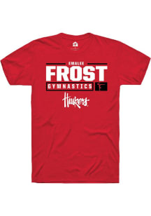 Emalee Frost Red Nebraska Cornhuskers NIL Stacked Box Short Sleeve T Shirt