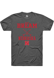 Brooke Bream Dark Grey Nebraska Cornhuskers NIL Sport Icon Short Sleeve T Shirt