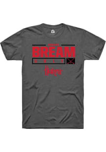 Brooke Bream Dark Grey Nebraska Cornhuskers NIL Stacked Box Short Sleeve T Shirt