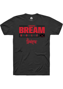 Brooke Bream Black Nebraska Cornhuskers NIL Stacked Box Short Sleeve T Shirt