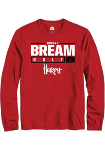 Brooke Bream Rally Mens Red Nebraska Cornhuskers NIL Stacked Box Tee
