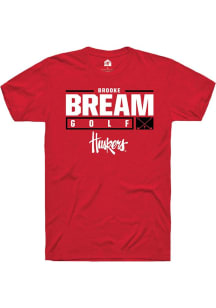 Brooke Bream Red Nebraska Cornhuskers NIL Stacked Box Short Sleeve T Shirt