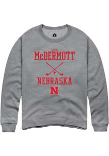 Evan McDermott Rally Mens Graphite Nebraska Cornhuskers NIL Sport Icon Crew Sweatshirt