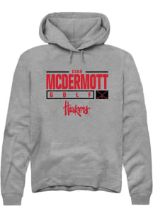 Evan McDermott Rally Mens Graphite Nebraska Cornhuskers NIL Stacked Box Hooded Sweatshirt