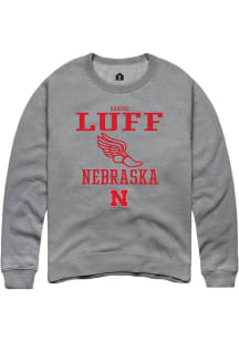 Darius Luff  Rally Nebraska Cornhuskers Mens Graphite NIL Sport Icon Long Sleeve Crew Sweatshirt
