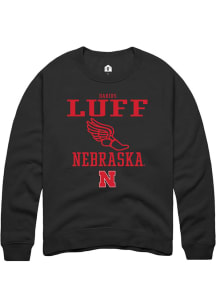 Darius Luff  Rally Nebraska Cornhuskers Mens Black NIL Sport Icon Long Sleeve Crew Sweatshirt