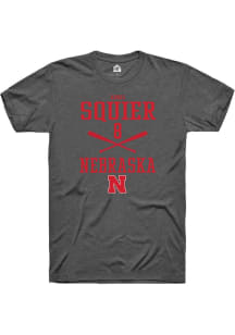 Abbie Squier Dark Grey Nebraska Cornhuskers NIL Sport Icon Short Sleeve T Shirt