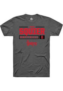 Abbie Squier Dark Grey Nebraska Cornhuskers NIL Stacked Box Short Sleeve T Shirt