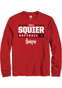 Abbie Squier Rally Mens Red Nebraska Cornhuskers NIL Stacked Box Tee