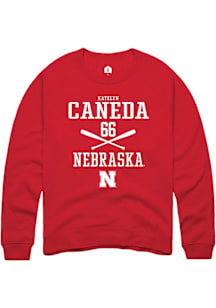 Katelyn Caneda  Rally Nebraska Cornhuskers Mens Red NIL Sport Icon Long Sleeve Crew Sweatshirt