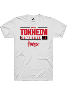 Talia Tokheim White Nebraska Cornhuskers NIL Stacked Box Short Sleeve T Shirt
