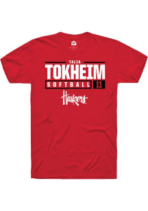 Talia Tokheim Red Nebraska Cornhuskers NIL Stacked Box Short Sleeve T Shirt