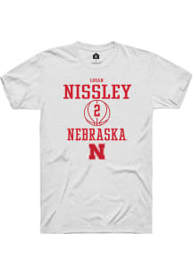 Logan Nissley  Nebraska Cornhuskers White Rally NIL Sport Icon Short Sleeve T Shirt