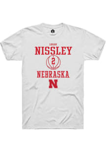 Logan Nissley White Nebraska Cornhuskers NIL Sport Icon Short Sleeve T Shirt