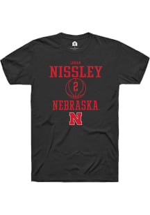 Logan Nissley  Nebraska Cornhuskers Black Rally NIL Sport Icon Short Sleeve T Shirt