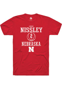 Logan Nissley  Nebraska Cornhuskers Red Rally NIL Sport Icon Short Sleeve T Shirt