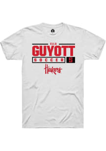 Ella Guyott White Nebraska Cornhuskers NIL Stacked Box Short Sleeve T Shirt