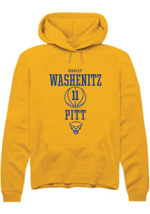 Marley Washenitz Rally Mens Gold Pitt Panthers NIL Sport Icon Hooded Sweatshirt