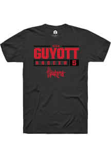 Ella Guyott Black Nebraska Cornhuskers NIL Stacked Box Short Sleeve T Shirt
