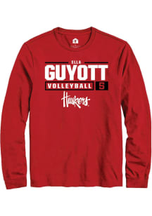 Ella Guyott Rally Mens Red Nebraska Cornhuskers NIL Stacked Box Tee