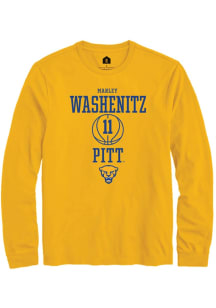 Marley Washenitz Rally Mens Gold Pitt Panthers NIL Sport Icon Tee