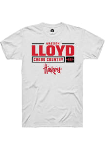 Madison Lloyd White Nebraska Cornhuskers NIL Stacked Box Short Sleeve T Shirt